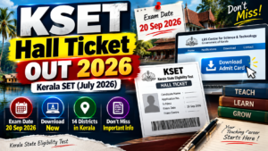 Read more about the article Kerala SET Hall Ticket 2026 Out – Download KSET Admit Card