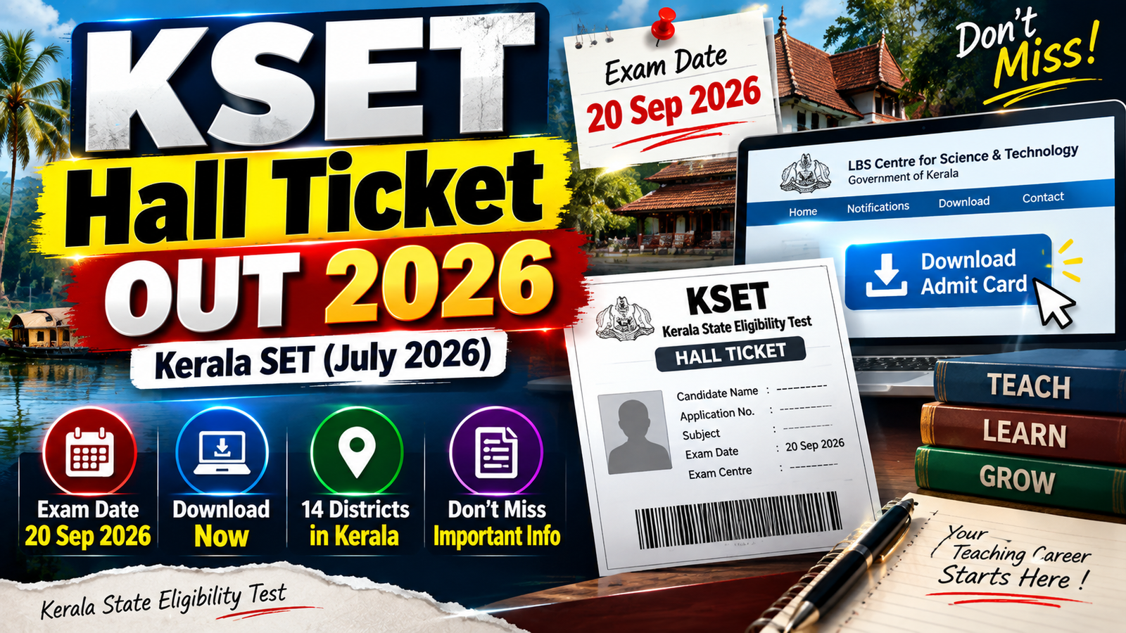 Read more about the article Kerala SET Hall Ticket 2026 Out – Download KSET Admit Card