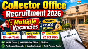 Read more about the article Collector Office Recruitment 2026 – AYUSH Doctor, Medical Officer, MPW & Other Posts