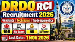 Read more about the article DRDO RCI Recruitment 2026 – 195 Apprentice Posts